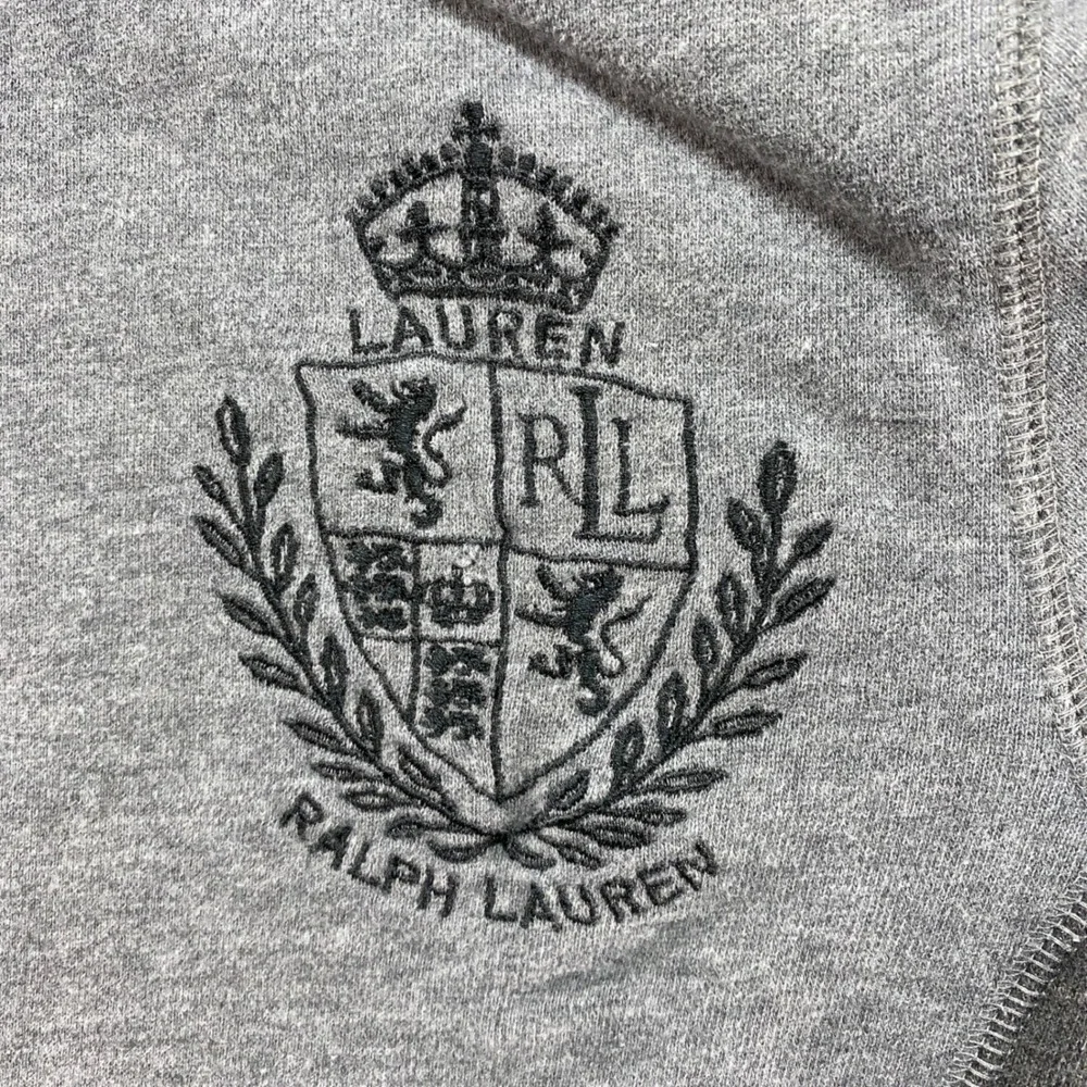 Ralph Lauren‎ Active Kids Size Medium Gray Zip Up Hoodie Athletic Crest Logo